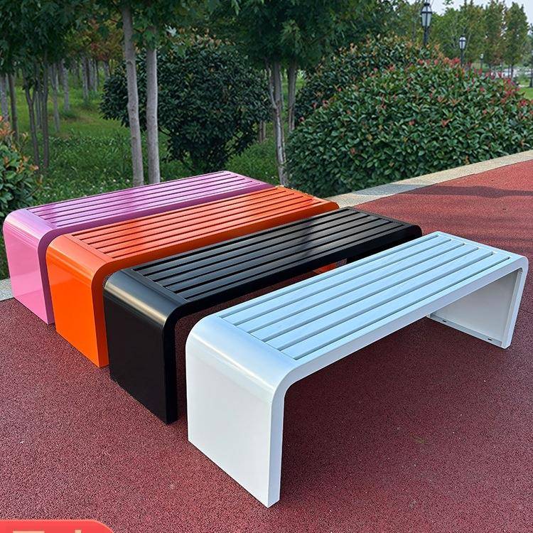 林公园椅铁户外长椅985外园艺座椅广场小区室休息长条凳幼儿园彩