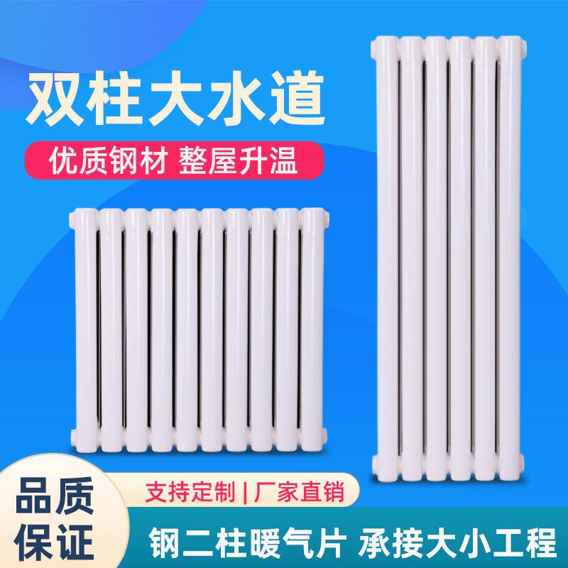 暖气片家用钢制彩钢二柱加厚集中供热立式壁挂水散热暖片厂家直销