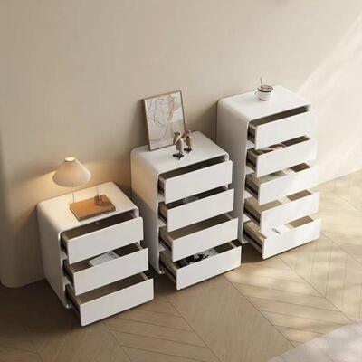 软包实CEH木斗柜意奶油式风床边收纳柜卧室储物柜柜客厅三餐边斗