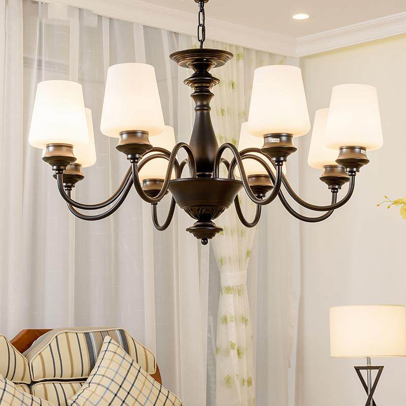 灯式村客乡厅吊现代简约吊灯北欧田园美吊灯餐厅77376卧室美式套,家装灯饰光源,智能吊灯,淘宝优惠券,粉丝福利购,淘宝优惠卷