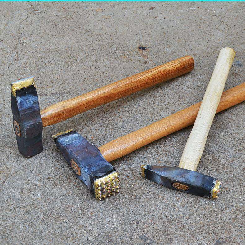 两手石工合金锤子打头板材单面合金凿毛水锤泥用锤斧