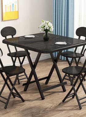 桌折叠桌家用QFO吃饭手桌子折叠简易小户型提餐桌椅组合式小子宿