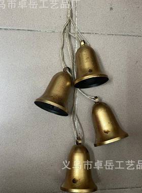 2园025新品复24516古手工牛铃属铛圣诞树花壁挂装饰节日氛感金铃