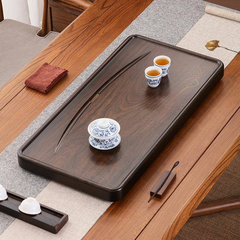 黑檀tb1022实木盘整具块天然原木高档套轻装茶排水家用简约客茶厅