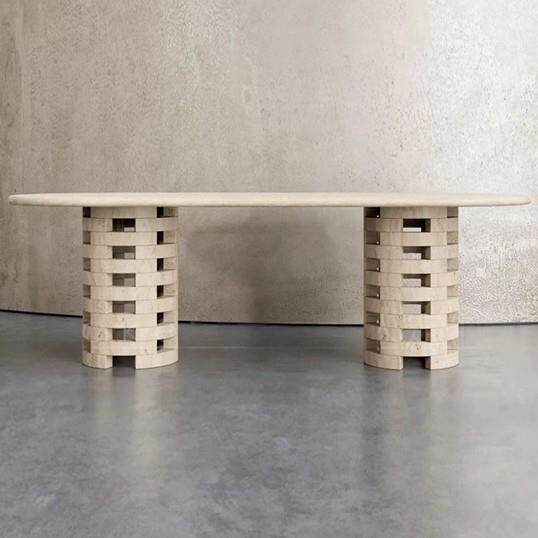 浮天石材LNC罗云马黄洞大理米石茶几异形石材台面然茶几桌几