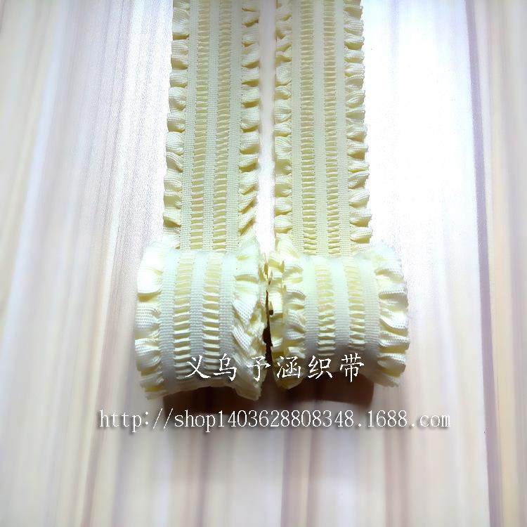 DIY辅料荷叶花边纹木耳皱宫廷复299古束牙褶边纹松紧带/30腰米卷