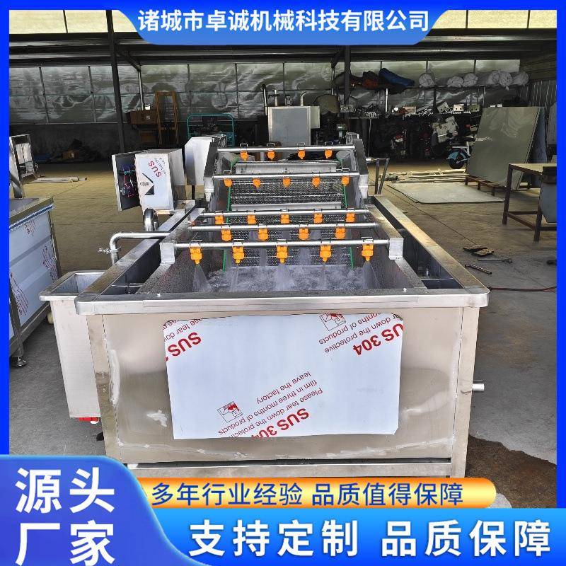 大型不锈钢果蔬气泡清洗机秋葵藕片土豆片气泡清洗风干流水线