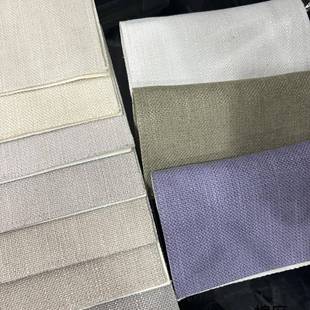 沙发布单色纯色棉麻细肌理复合沙发布抱枕布软装面料