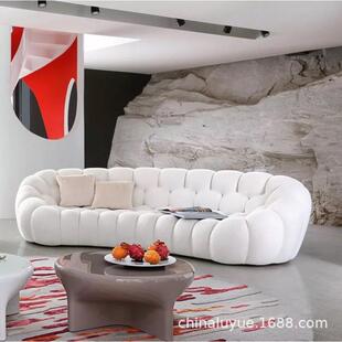 休闲罗奇堡布艺沙发客厅弧形轻奢极简网红泡泡创意设计师懒人家具