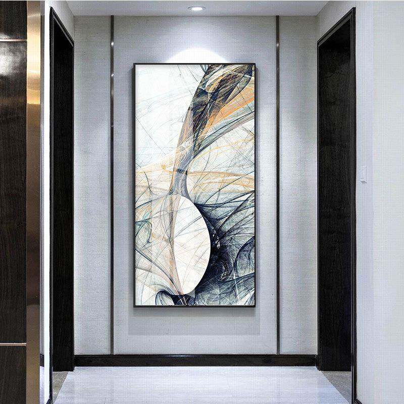 入户玄关装饰画过道竖版北欧壁画客厅走廊楼梯挂画后现代抽象墙画