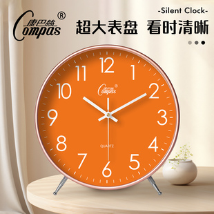 康巴丝学习静音钟表书房卧室摆式座钟台式桌面床头挂钟装饰摆件