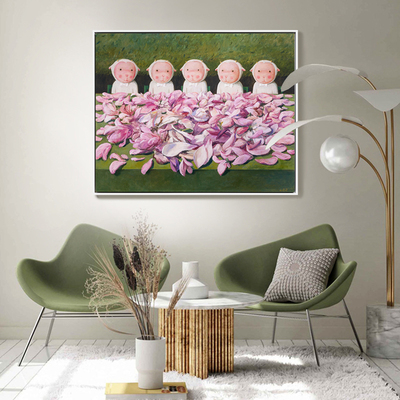 合春住 治愈系装饰画当代艺术画 大尺寸客厅挂画卧室餐厅油画版画