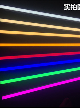 LED彩色灯管T5T8一体化红色蓝色绿色紫色金黄色冰蓝光鱼缸日光管