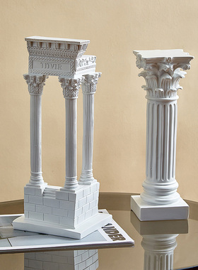 北欧复古罗马建筑模型高级感家居小装饰房间配饰精致石膏雕塑摆件