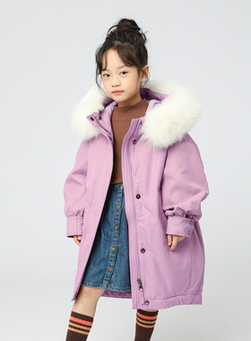 女童羽绒服中长版2022冬季新款加厚儿童羽绒衣中大童装外套21165
