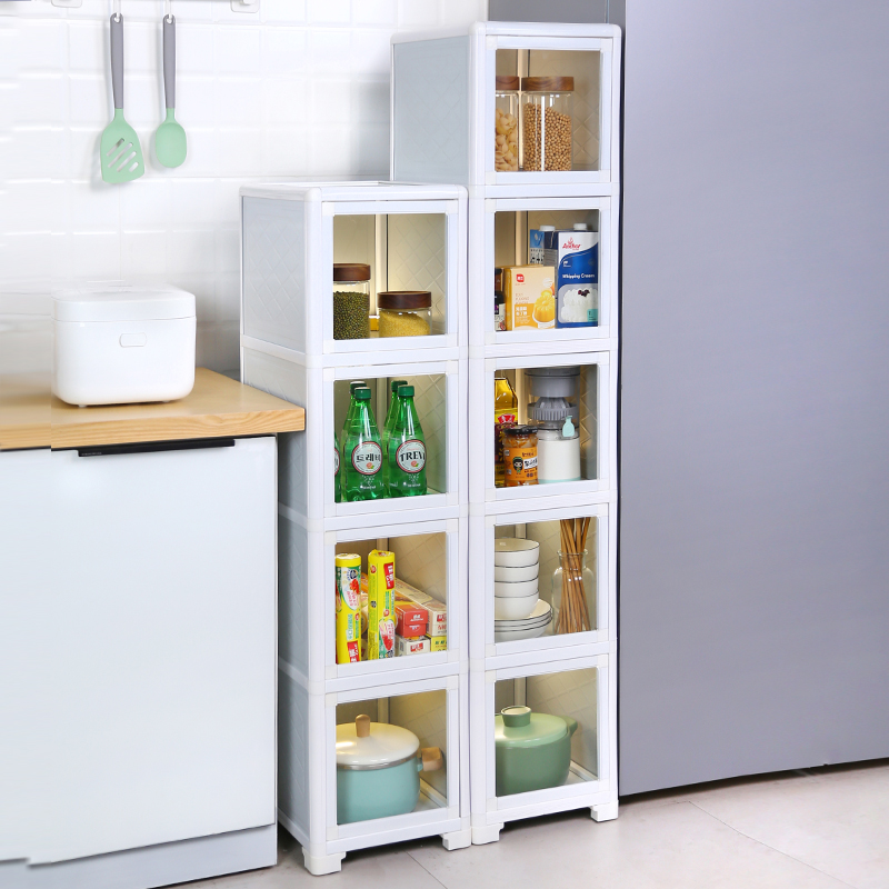 夹缝柜碗柜储物柜窄边柜厨房置物架落地带轮缝隙柜子31CM简易书柜