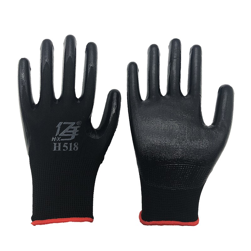 亿手H513手套劳保耐磨工作防滑防水防油胶皮丁晴工地浸胶带胶男橡