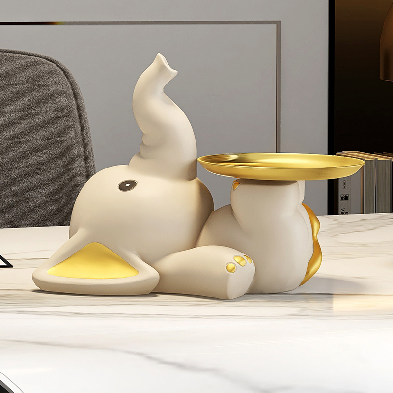 大象创意玄关钥匙收纳摆件客厅茶几电视柜桌面家居装饰品乔迁礼品