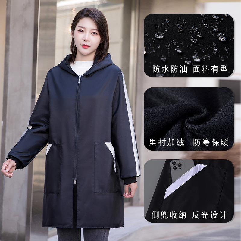 加厚加绒长袖围裙家用厨房防水防油保暖罩衣女新款工作服定制男士