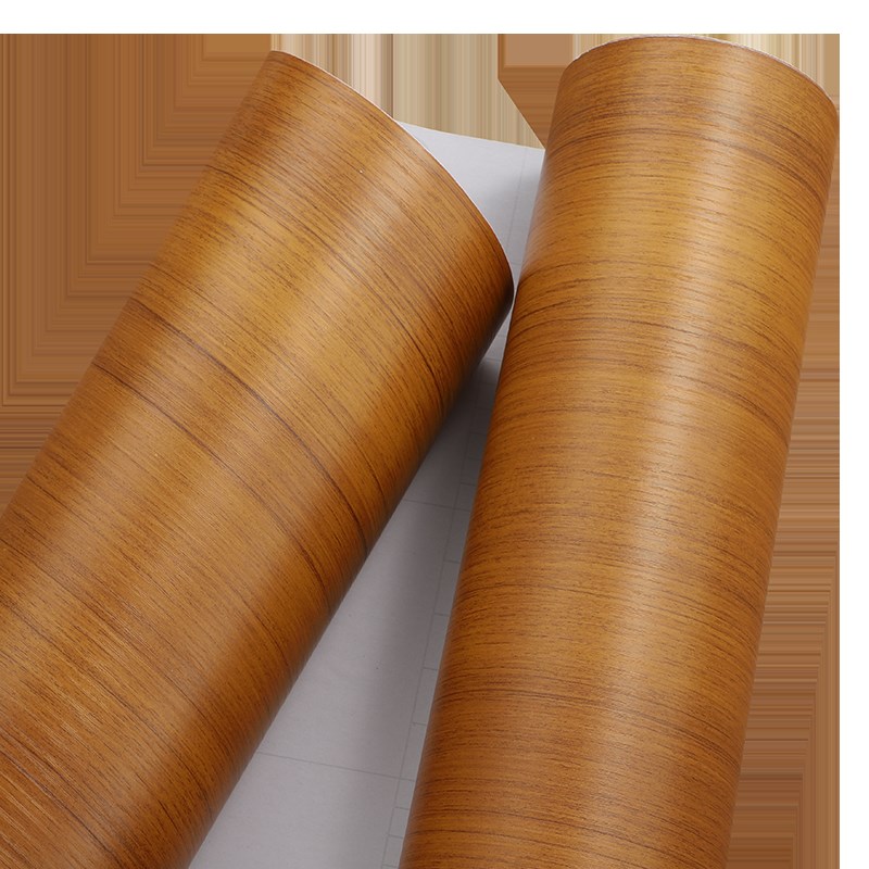 黄柚木贴纸木纹贴纸自粘仿木仿科技原木色木纹墙纸装饰家用木纹纸