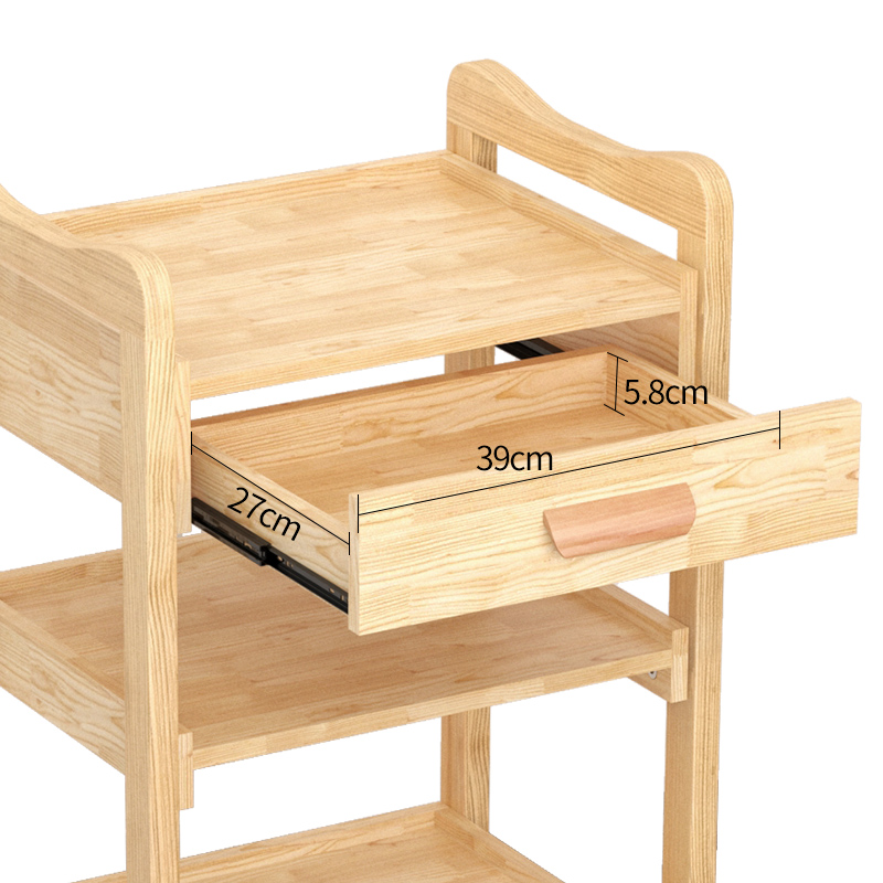 实木美容推车多功能美容院三层置物架工具车美发美甲小推车带抽屉