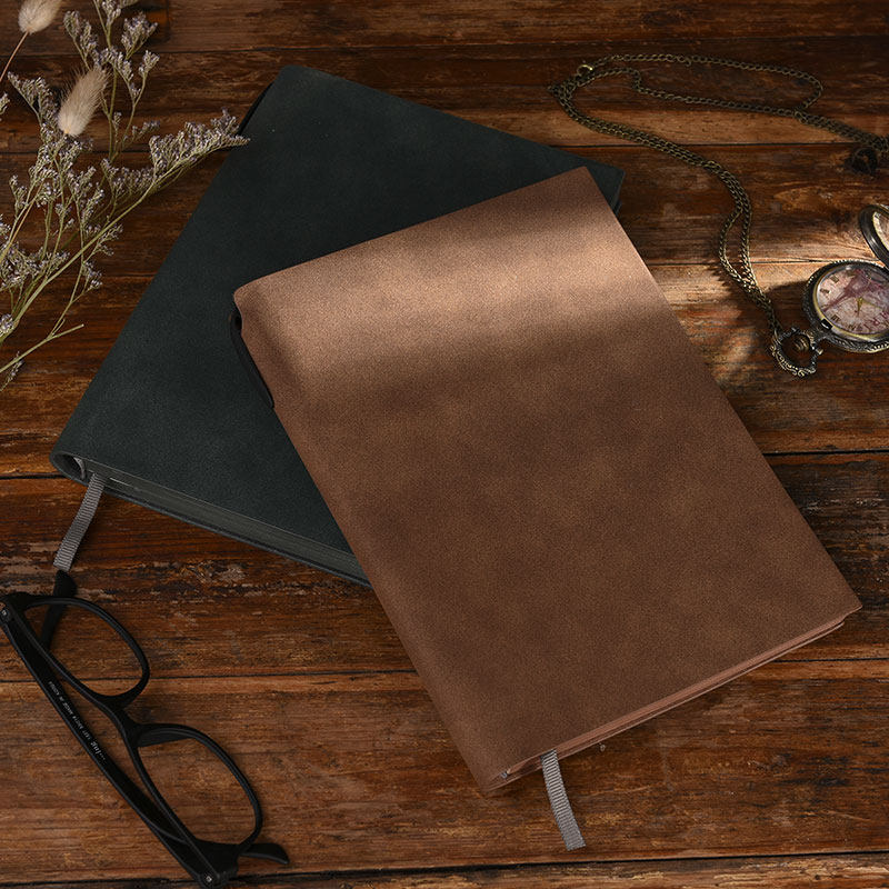 sfeng顺风 简约空白内页加厚笔记本子A5可插笔复古软皮面超厚大学