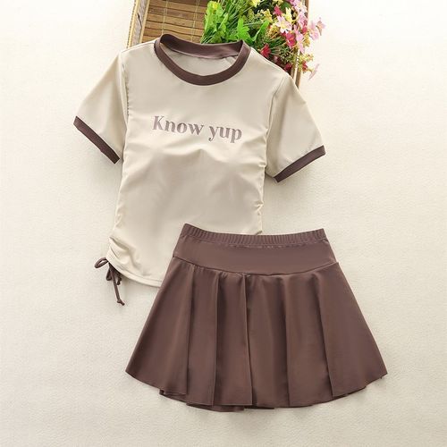 2024新款女童泳衣分体中大童裙式儿童泳装女孩平角游泳衣学生12岁