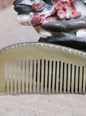 钻牛角尖湘西天然牛角梳子纯手工尖角翘尾按摩梳美发梳刻字59004