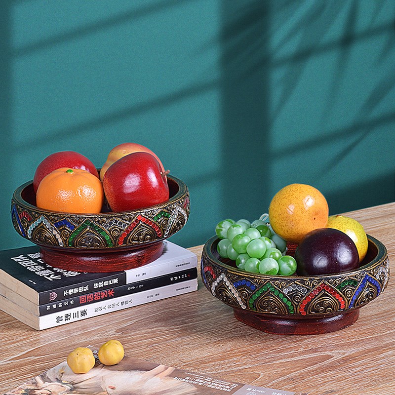 新中式轻奢水果盘家用客厅茶几干果坚果糖果盘收纳盒零食摆摆件