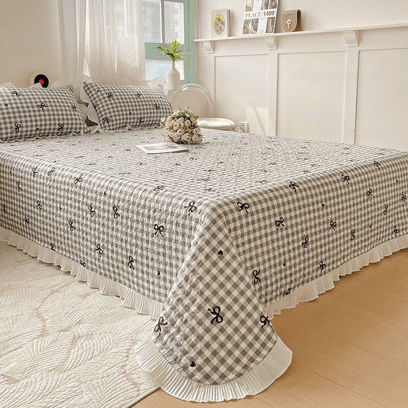 水洗棉床盖三件套2025年新款高档夹棉榻榻米炕单床单单件四季通用