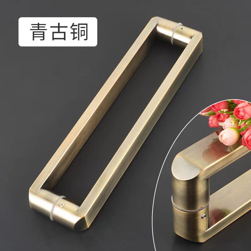 新款安全防撞古铜拉手青古铜红古木门别墅门铜门玻璃门不锈钢把手
