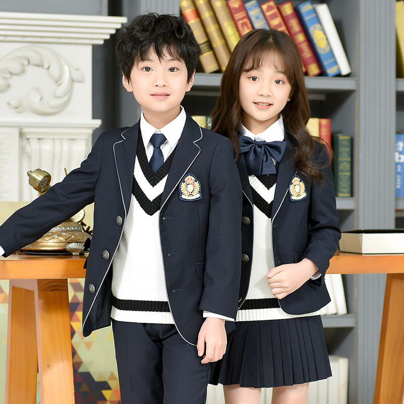 儿童西装马甲套装男女童装秋冬季演出服小学生校服班服幼儿园园服