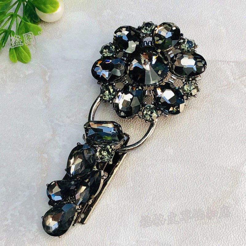 貂皮裘皮皮草大衣水貂水钻扣子纽扣 高档新款领口装饰鸭嘴扣