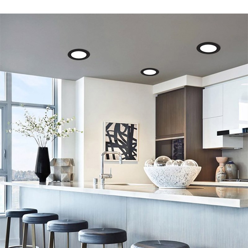 商用工程黑色边框led筒灯嵌入式4-5-6-8寸15开孔16 20公分12W桶灯