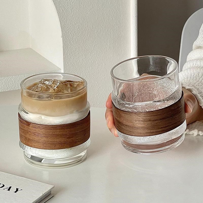 高级感创意咖啡杯家用隔热防烫加厚饮品啤酒杯冰美式喝水玻璃杯子