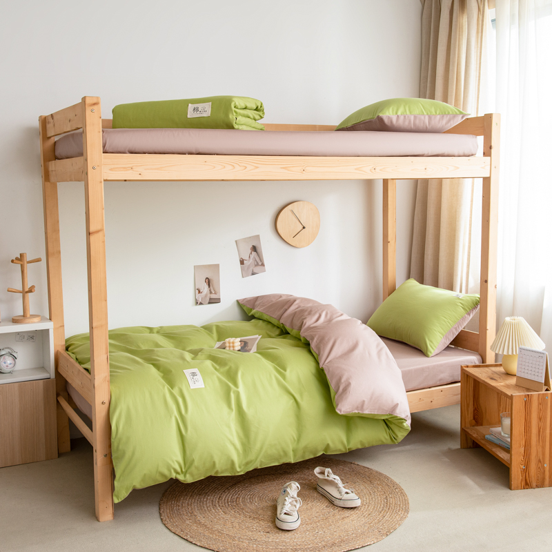 大学生宿舍三件套全棉100棉单人床单床笠被套纯棉儿童床上用品