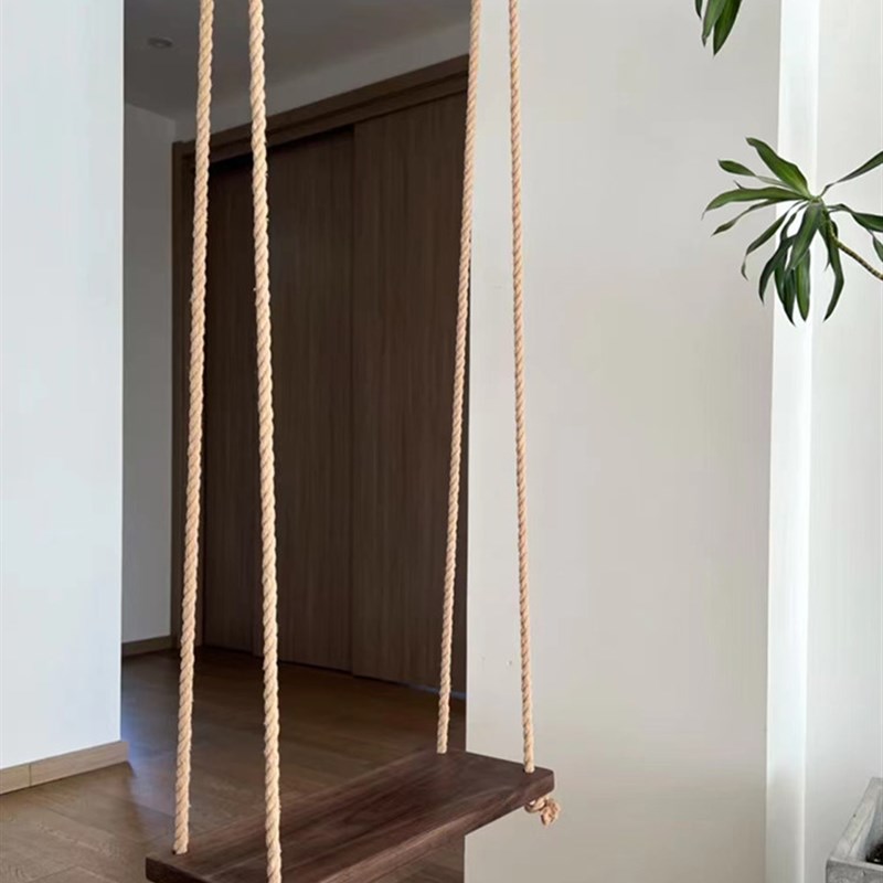 北美黑胡桃木实木秋千板室内家用悬挂秋千原木板材加工定制