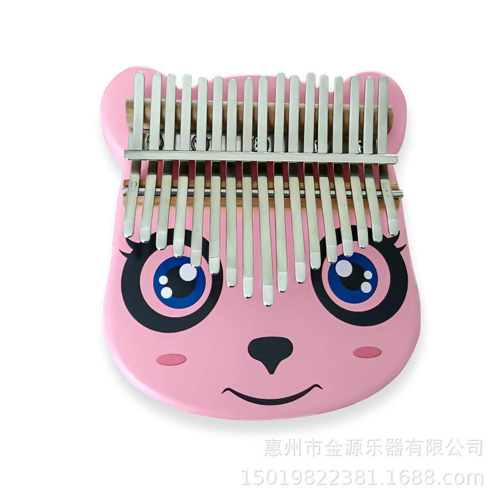 卡通拇指琴卡林巴入门初学者手指钢琴便携式kalimba17音桃花芯木