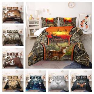 胖被芯森林鹿双人被欧美外贸羽丝棉被子四季通用