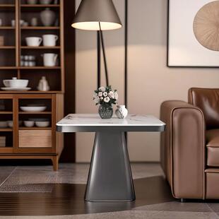 A9L轻奢感美容院小茶几四方形角几凳子办公室岩板桌沙发边几