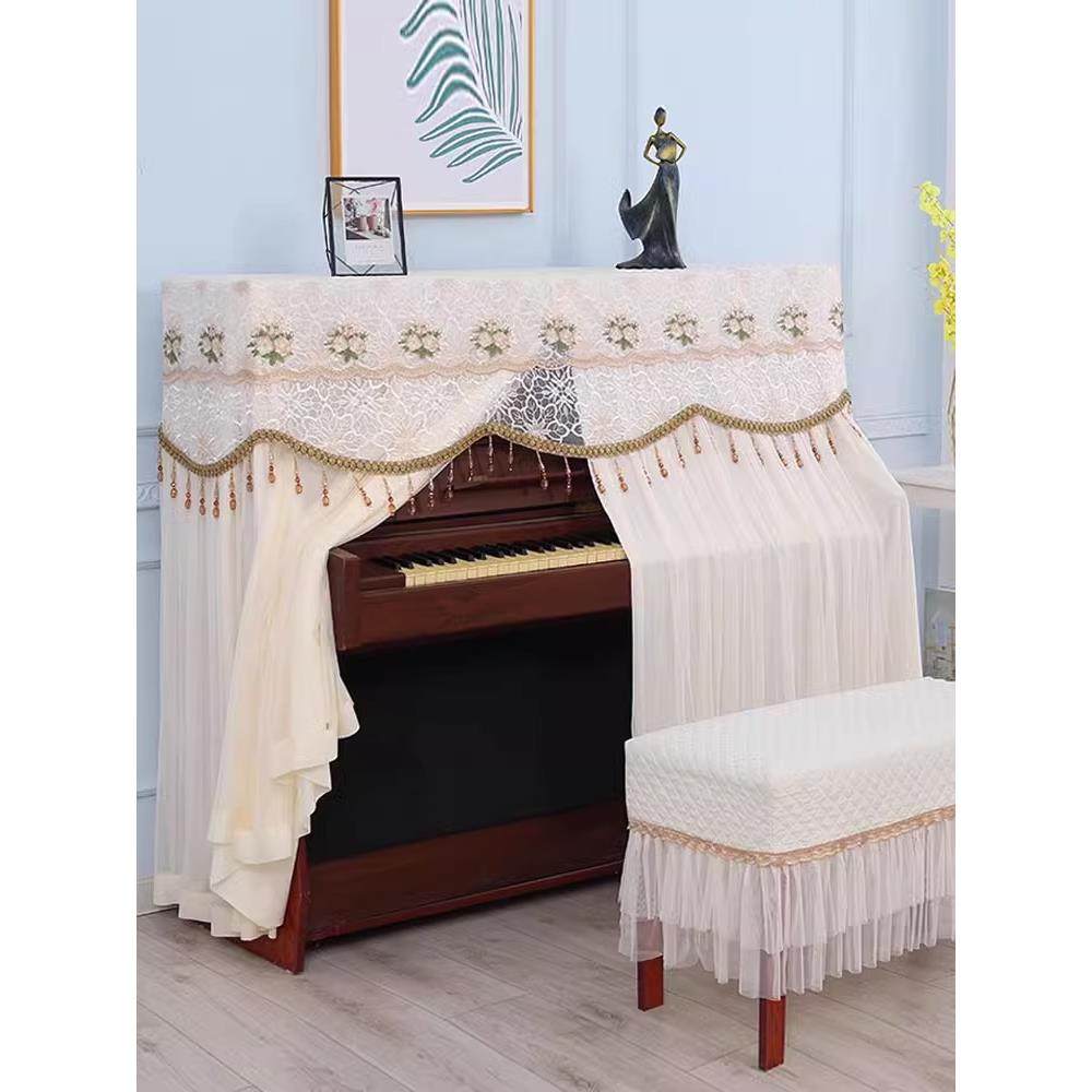 简约钢琴防尘罩新款轻奢感钢琴凳罩全包全罩钢琴套盖布巾
