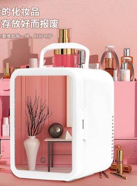 车载led镜面美妆冰箱便携式4L车用冰箱冷藏汽车冷暖箱家车两用