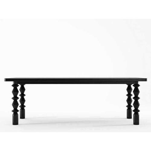 ft美式实木黑色餐桌复古创意家用办公桌长桌工作台书桌长条桌吃饭