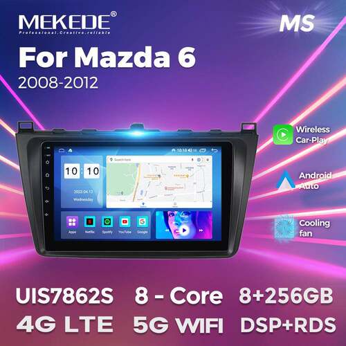 适用于08-12款马自达6睿翼Mazda6安卓车载中控导航仪无线carplay