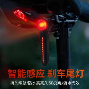 自行车尾灯套装超轻智能感应刹车灯山地车充电警示骑行单车夜骑灯