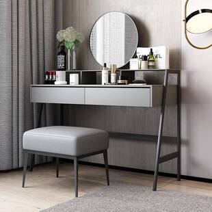 意式实木梳妆台小户型化妆桌影楼飘窗化妆台化妆柜适用极简