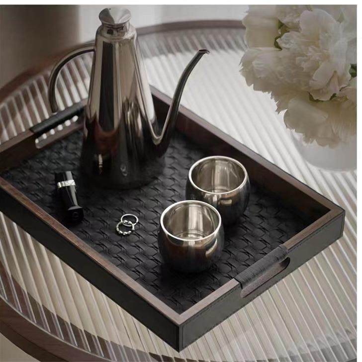 中古手工BV编织纹理胡桃收纳木托盘茶水盘客厅餐厅家居桌面收纳盘,收纳整理,烫衣板及配件,淘宝优惠券,粉丝福利购,淘宝优惠卷