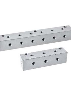 气压用连接块L形端面贯穿间距指定型螺径选择型十字型端面无孔