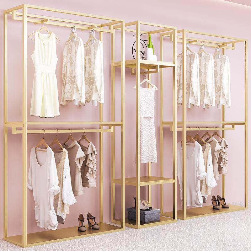 简约网红服装店展示架落地式女装店陈列货架金色挂衣服架子,机械设备,其他机械设备,淘宝优惠券,粉丝福利购,淘宝优惠卷