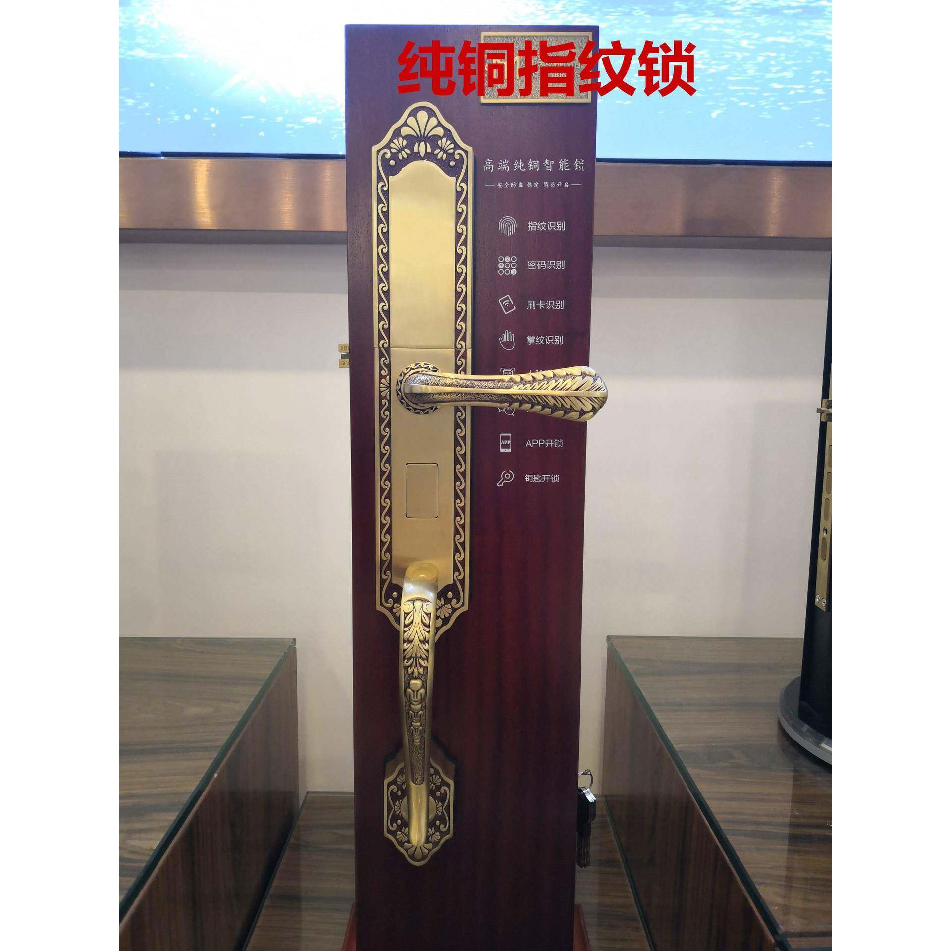 纯铜指纹锁指纹锁智能锁电子锁体电子锁芯智能指纹锁铜锁